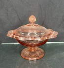 HTF! Vintage Hocking Glass Company Pink Old Colony Open Lace *Candy Dish* W Lid