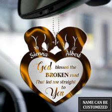 Bear Couple God Blessed Personalized Name Two Sided Ornament