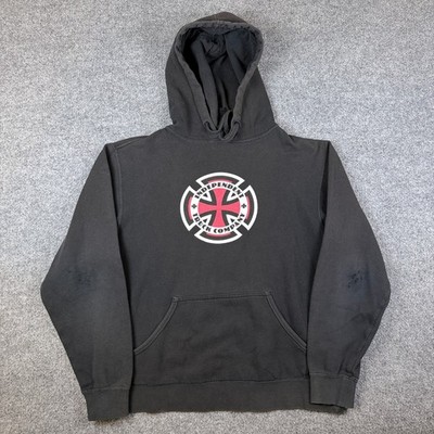 Vintage Independent Truck Company Hoodie Mens M Black Skate Distressed Y2K