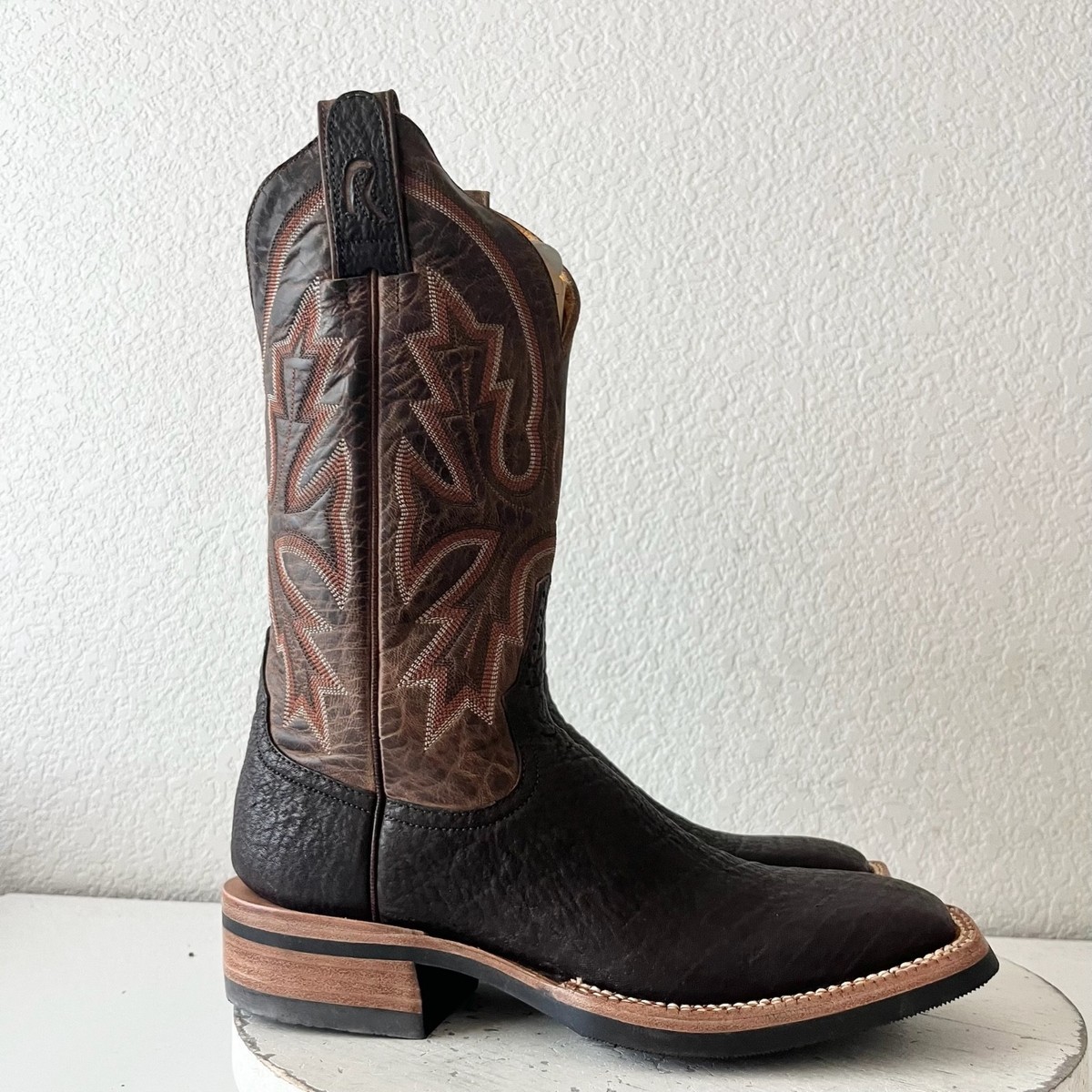 NEW Rod Patrick Mens Cowboy Boots 6.5 B Brown Shark Leather  display picture 2