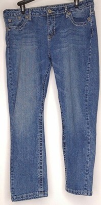 Rue 21 Womens Juniors Blue Jeans Size 13 14 Skinny Leg 36x25 Mid Rise Stretch