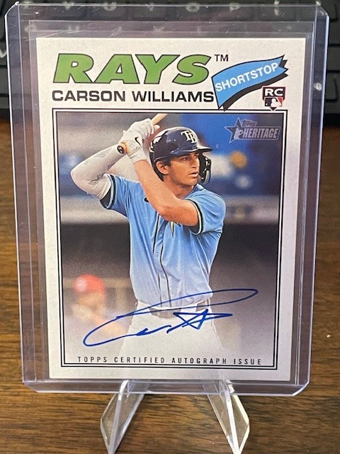 2026 Topps Heritage CARSON WILLIAMS Real One Auto RC #ROA-CW Tampa Bay Rays