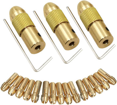 3 sets 0.5-3mm Small Electric Drill Bit Brass Collet Chuck Set...