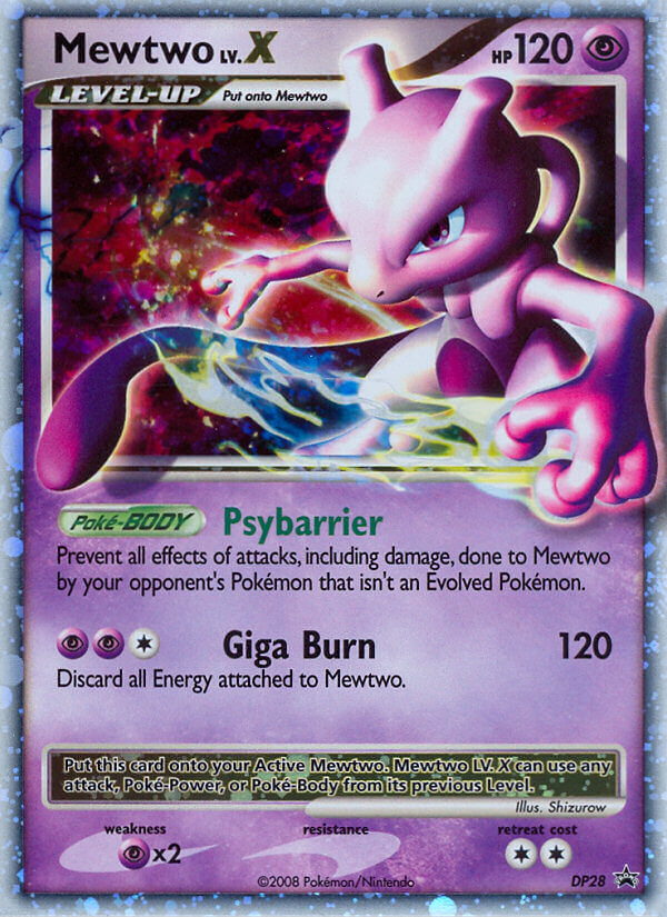 Mewtwo LV.X (DP28) [Diamond & Pearl: Black Star Promos] Heavily