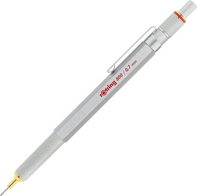 Rotring 800 0.7Mm Mechanical Pencil Silver Ergonomic Durable Hexagonal Grip