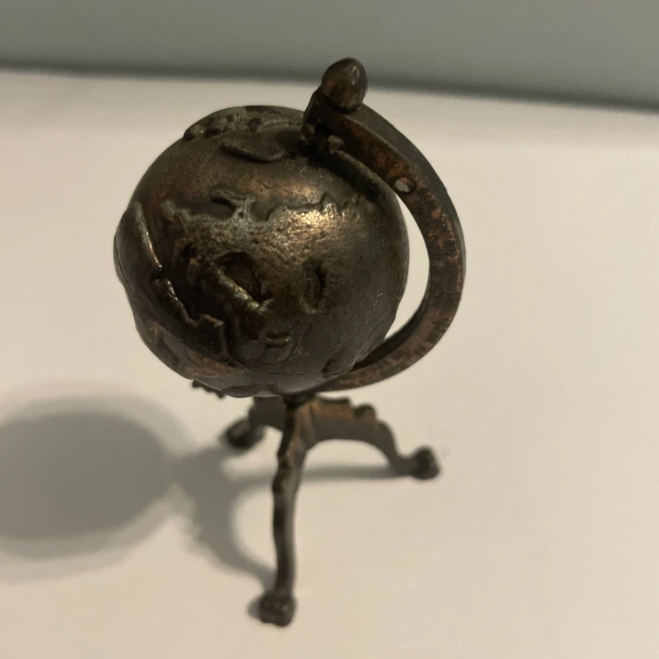 Vintage Durham Industries 1976 Dollhouse Globe Bronze Figurine Globe Miniature - Image 3 of 4