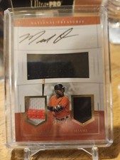 2017 Panini National Treasures Marcell Ozuna DUAL Jersey Patch Auto NICE! #06/10
