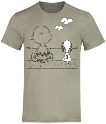 Peanuts T-Shirt Herren Charlie Brown und Snoopy grün