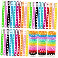 66 Pcs Silicone Charm Bracelets Adjustable Cute Kids Rubber Bracelets Bulk
