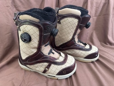 K2 Contour Dual Boa Snowboarding boots leather quilted size 9 women's