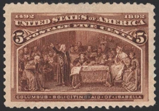 US Sc# 234 *MINT NO GUM { -XF- FREAK MONSTER "JUMBO } 5c COLUMBIAN FROM 1893