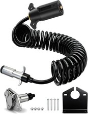 7 Pin to 6 Pin Trailer Adapter   Coiled Trailer Cord 8ft Coiled Wiring