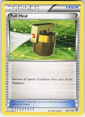 Full Heal 93/111 Uncommon Furious Fists Pokemon Lightly Played