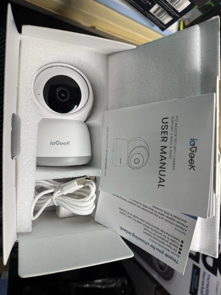 ieGeek 5MP Indoor Cam 5G/2.4G WiFi Home Pan/Tilt Smart Dog Cam Alexa AI Detect - Image 2 of 4