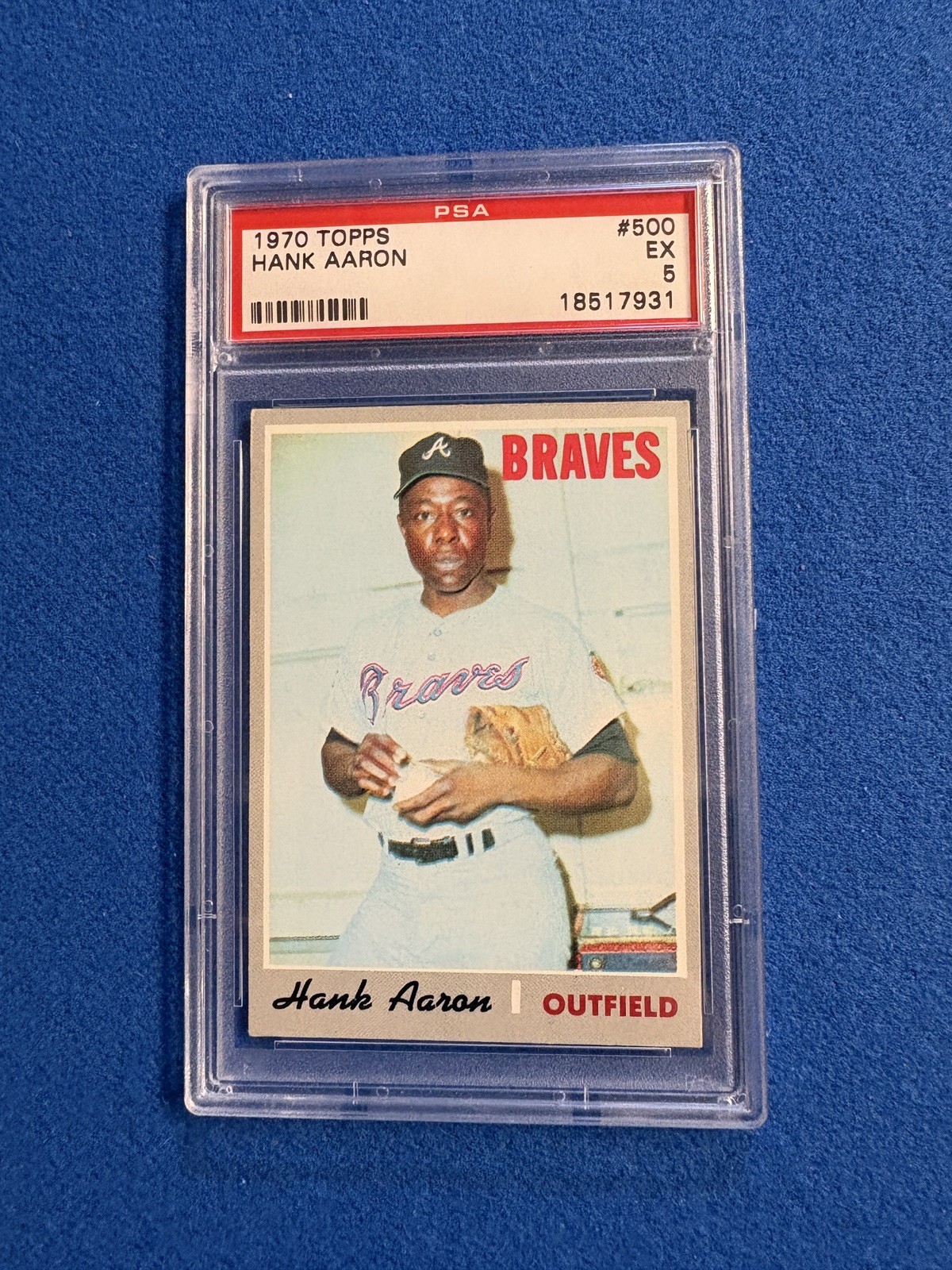 1970 Topps - Hank Aaron #500 Nice corners and nicely centered PSA 5