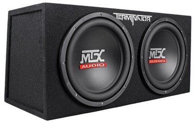 MTX Terminator TNE212D 1200 Watt 2 Ohm Dual 12  Subwoofers/Subs + Sealed Sub Box