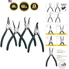 Snap Ring Pliers Set 4pcs 7 Aluminum Steel Internal External Circlip Pliers