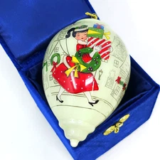 "Li  Bien " PIER 1 Glass Large Christmas Ornament Shopping in Paris 2013 in Box