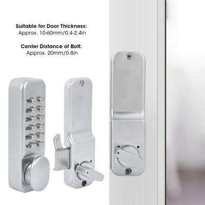 1 11 Digits Mechanical Combination Lock Sliding Door Keyless Access For Kitc Fit