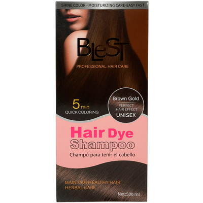 BleST Professional Hair Dye Shampoo Black 500ml Quick Coloring Unisex HerbalHair
