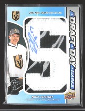 2019 UD SP Game Used Hockey Draft Day Marks Nick Suzuki #DDM-NS Patch Auto /35