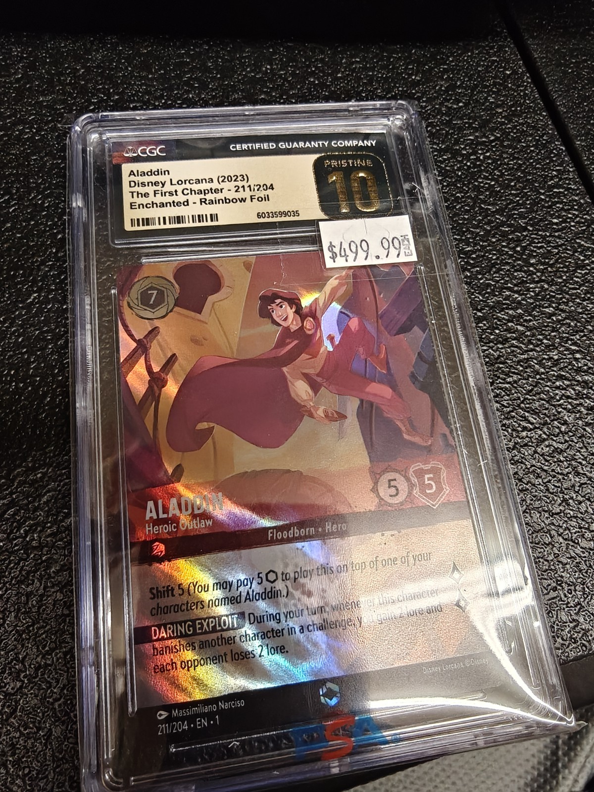 ALLADIN DISNEY LORCANA CGC 10 THE FIRST CHAPTER - 211/204 ENCHANTED-RAINBOW FOIL