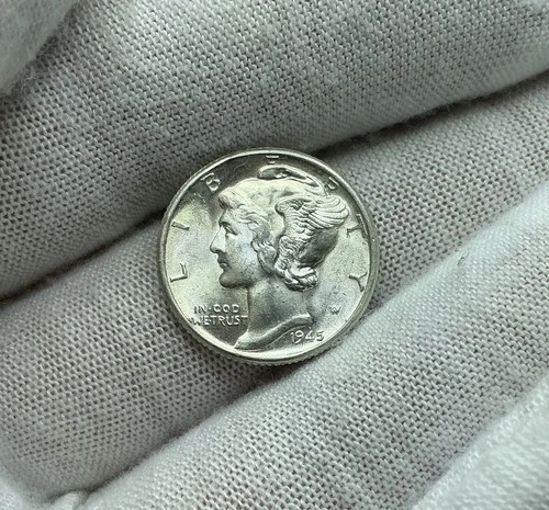 1945-P Mercury Dime 10c BU Uncirculated Coin  90% Silver P140