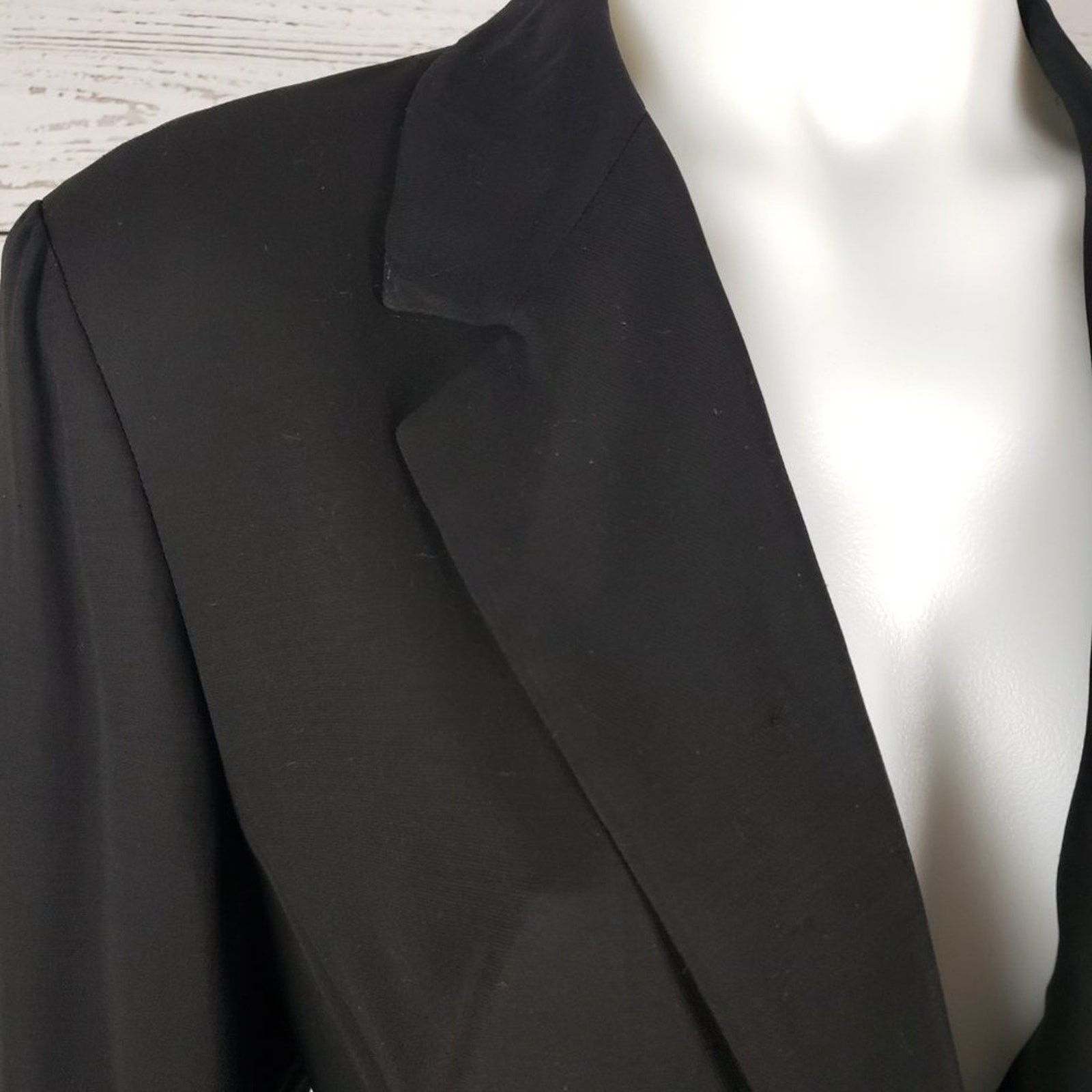 MaxMara 2-Button Solid Black Black Blazer Jacket … - image 3