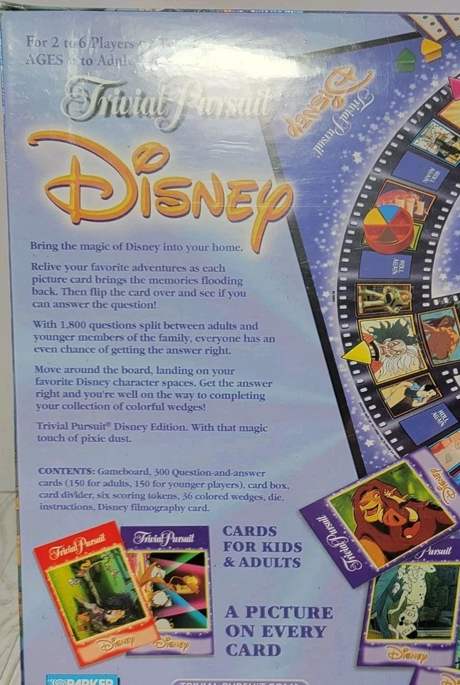 Disney Trivial Pursuit Animated Picture Edition Parker Brothers 2002 NEW SEALED - Image 2 of 4