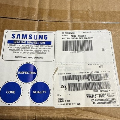 Samsung Washer Display Control Board OEM DC92-01999A WA52M8650A