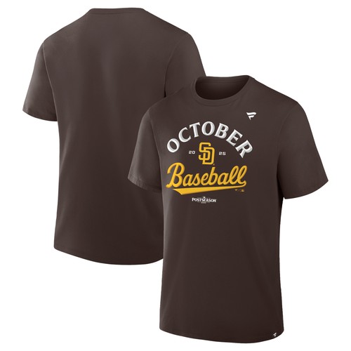 Men's Fanatics Brown San Diego Padres 2025 MLB Postseason Locker Room T-Shirt - Bild 1 von 3
