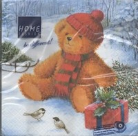 20 StüCk Servietten Home Fashion 33X33Cm Teddy Winter Landhaus Tischdeko