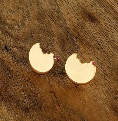 NEW EARRINGS CUTE MOON STYLE EXCLUSIVE  FASHION ANTIALLERGIC ROSE GOLD PLATED