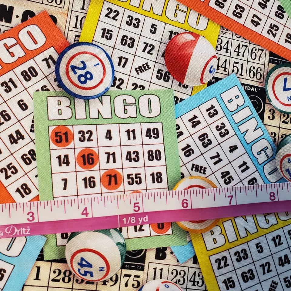 Bingo Fabric 100% Cotton Games FQ HY BTY Fat Quarter By the Yard - Image 3 of 3