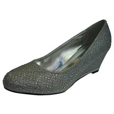 Pierre Dumas Women's Glitzy-1 Rhinestone Wedge Shoes