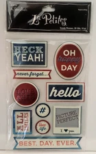 THE PAPER STUDIO La Petites TRENDY PHRASES 3D Stickers - 10 pcs