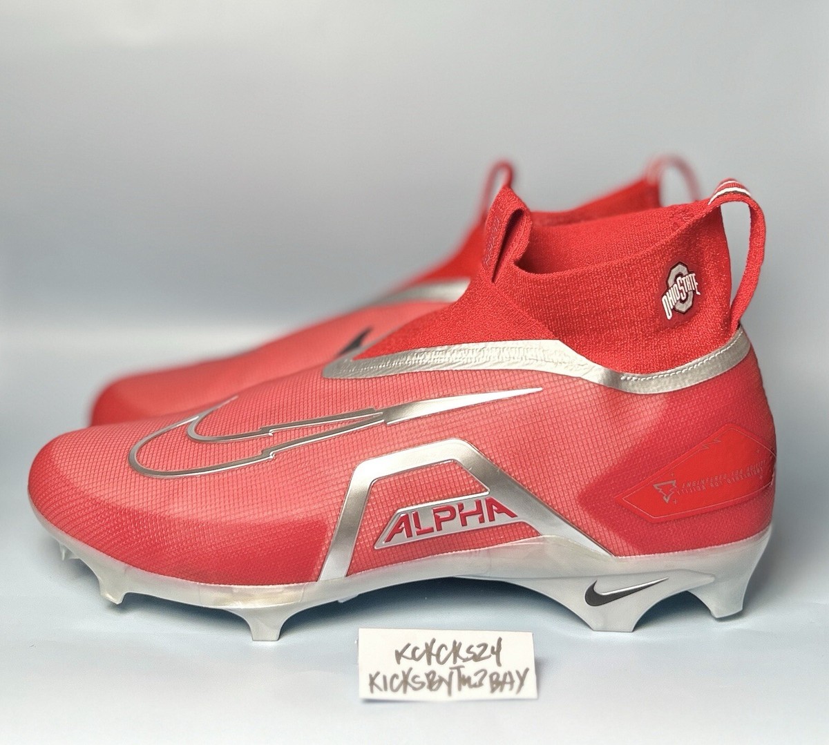 Size 13 Nike Alpha Menace Pro 3 Low Red Football Cleats Ohio State PE NEW Nike Alpha Menace Pro 3  main image 4