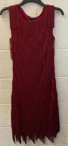 red long dress with split