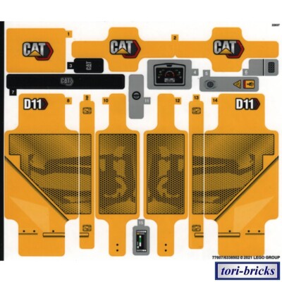 Lego Technik Aufkleber zum 42131 Cat D11 Bulldozer »NEU«