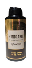 NEW Bath Body Works Men's HONORABLE Body Spray, 3.7 oz
