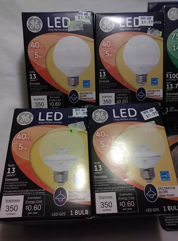GE LED LONG LIFE LOW ENERGY BULBS DIMMABLE GLOBES + FLOODLIGHT & MORE FREE SHIP - Image 2 of 4