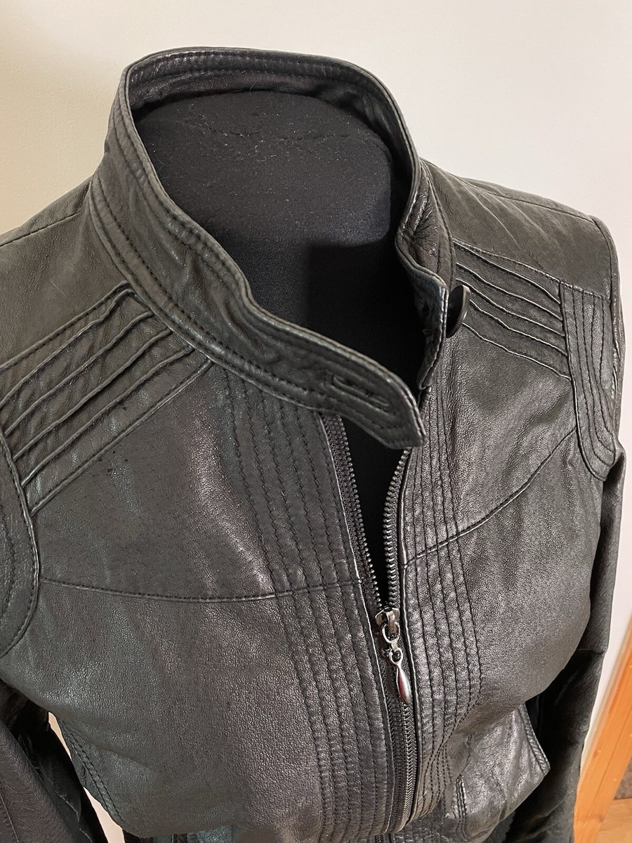 ASOS 100% Leather Ladies Sz 10 Leather Box Jacket Soft Supple