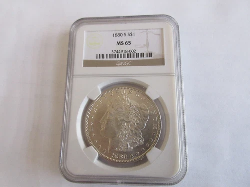 1880-S , Morgan Silver Dollar , NGC  , MS 65