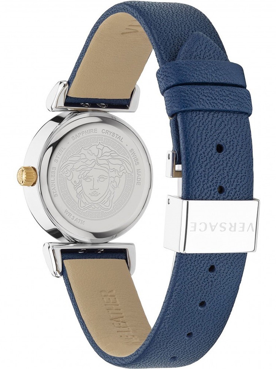 Authentic VERSACE Mini Vanity Leather Watch Blue $975 | eBay display picture 2