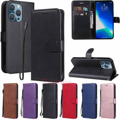 For iPhone 16 Pro 15 14 13 12 11 XR SE 7 8 Plus Wallet Stand Leather Case Cover