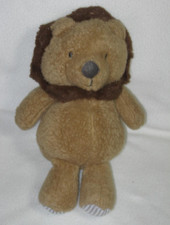 Just One You Brown Lion Plush Rattle Baby Lovey Carters Striped Feet