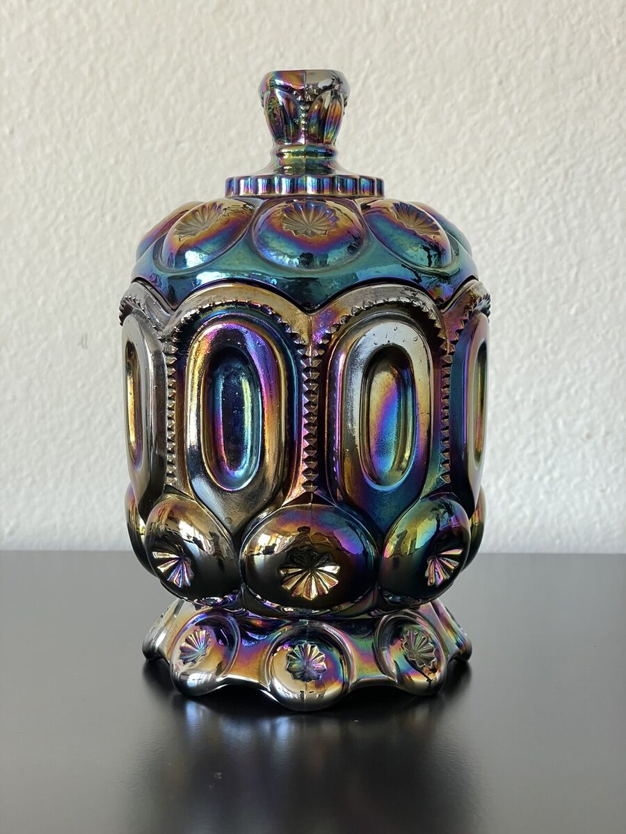 Vintage LE Smith Glass Moon and Star Amethyst Carnival Vintage LE Smith Glass Moon and Star Amethyst Carnival