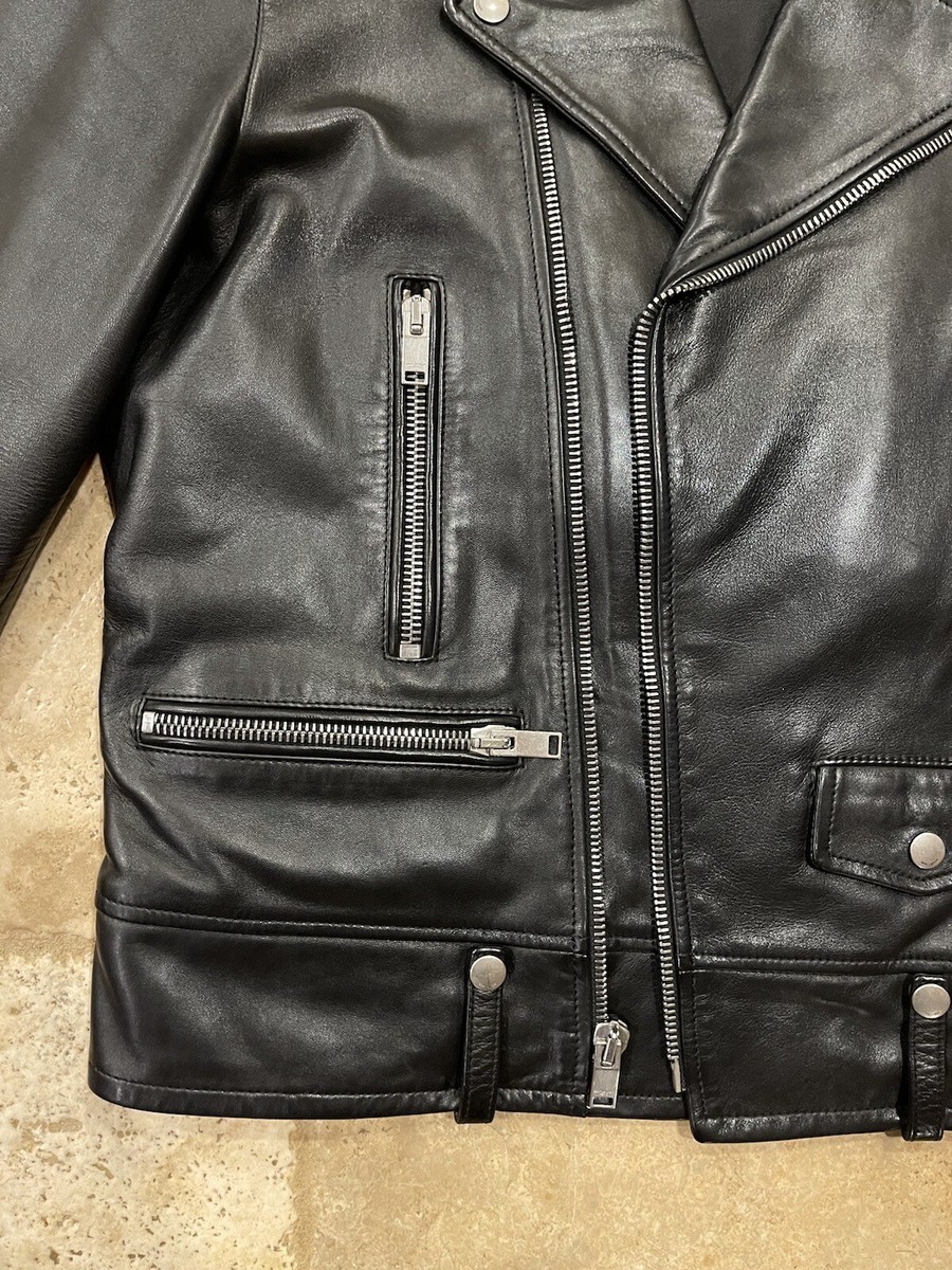 Saint Laurent SS16 L01 Lamb Leather Biker Jacket - Hedi Era size