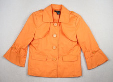 RAFAELLA Women's Blazer Jacket Size PS Orange 3/4 Bell Sleeve