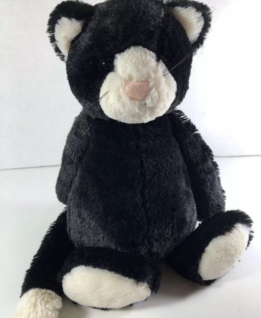 Jellycat Bashful Kitty Cat Plush Black White Tuxedo 11" Soft Toy